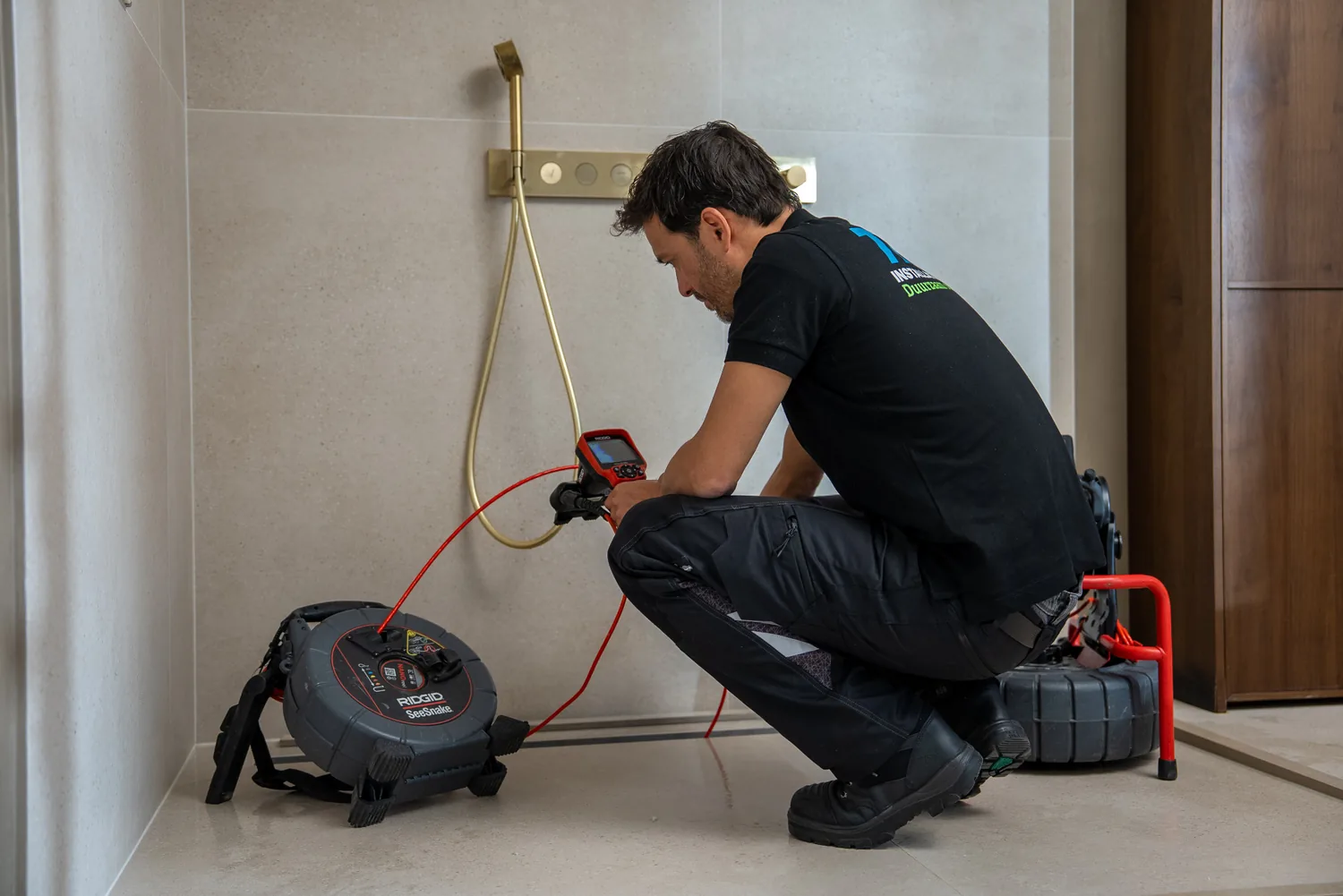 Rioolcamera tijdens professionele inspectie